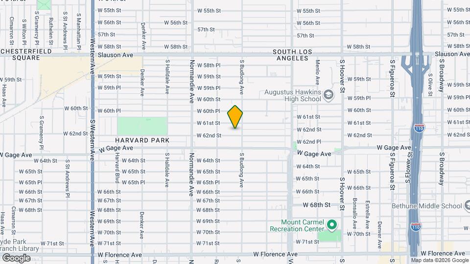 1219 1/2 W 62nd St, Unit 1219 1/2 upper Mapa y Detalles de la Ubicación