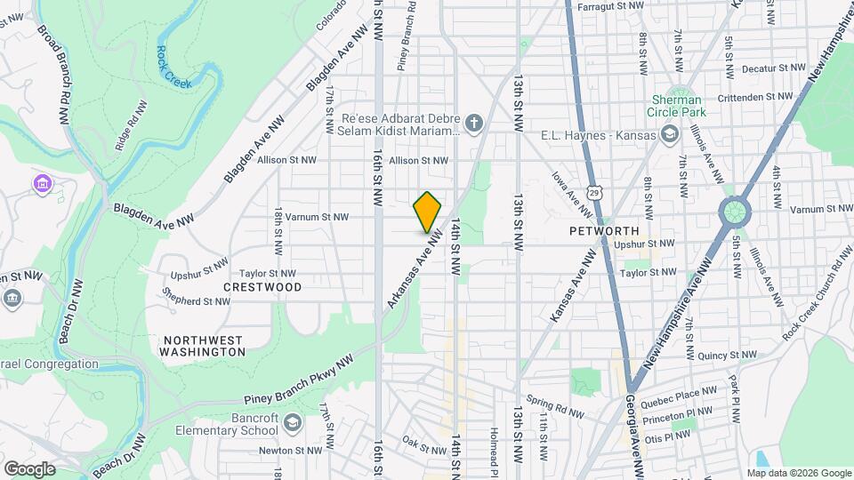 1419 Upshur St NW Mapa y Detalles de la Ubicación