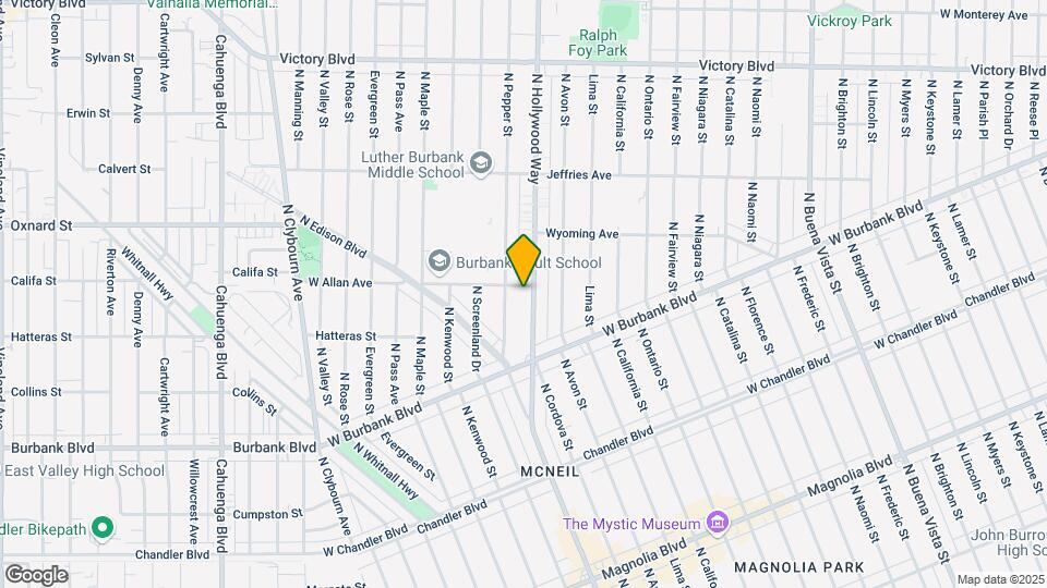 1519 N Hollywood Way Map and Location Details