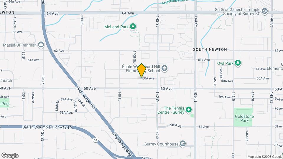 1 BR Laneway House Rental 14110 60A Ave Surrey: VADA Map and Location Details