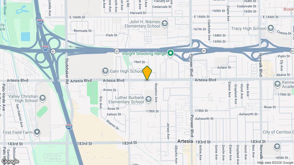 11456 Artesia Blvd Map and Location Details