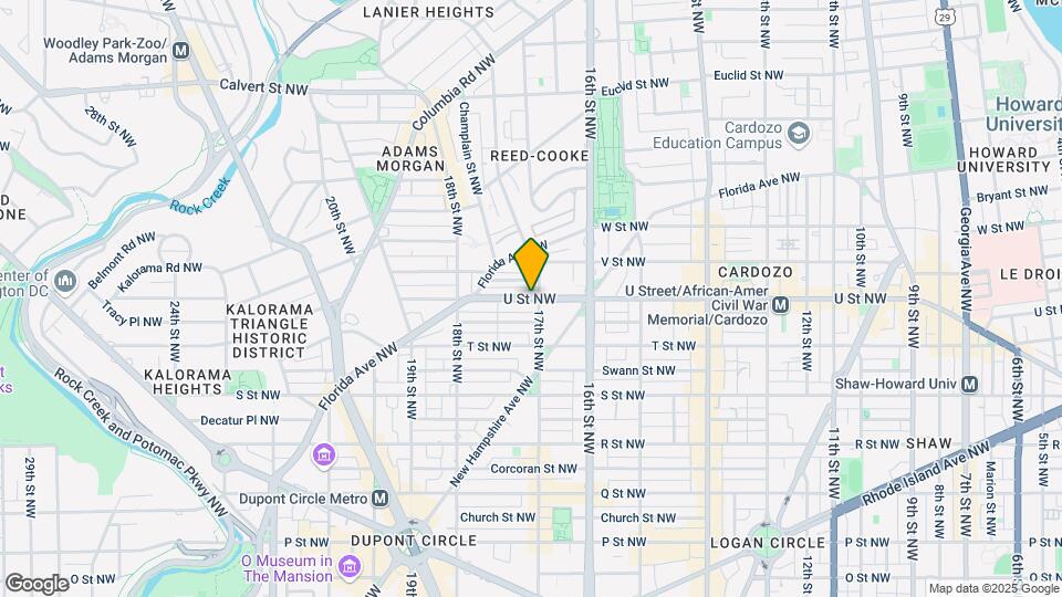 1706 U St NW Map and Location Details