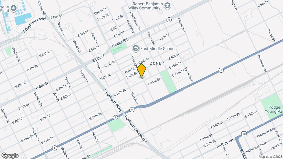 1054 E 10th St Map and Location Details