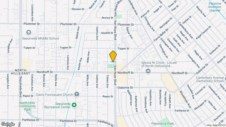 Van Nuys Apartments Map and Location Details