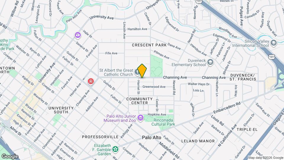 1122 Channing Ave Map and Location Details