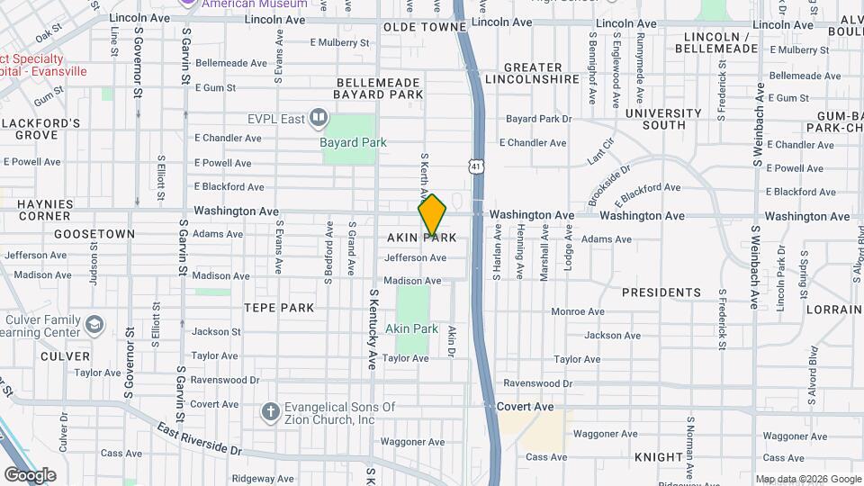 1111 Adams Ave Map and Location Details