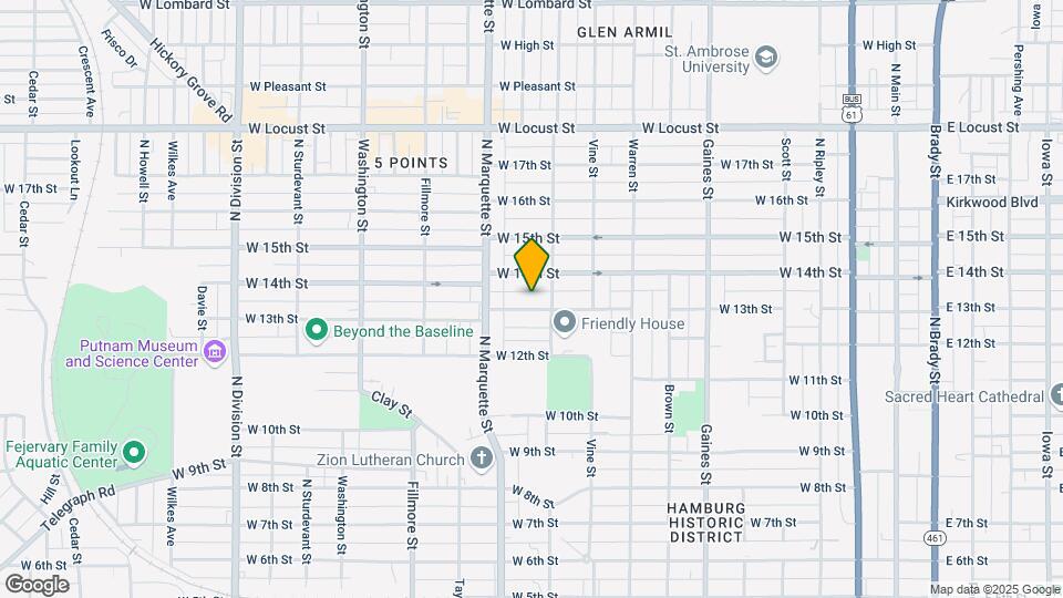 1124 W 13th St Map and Location Details