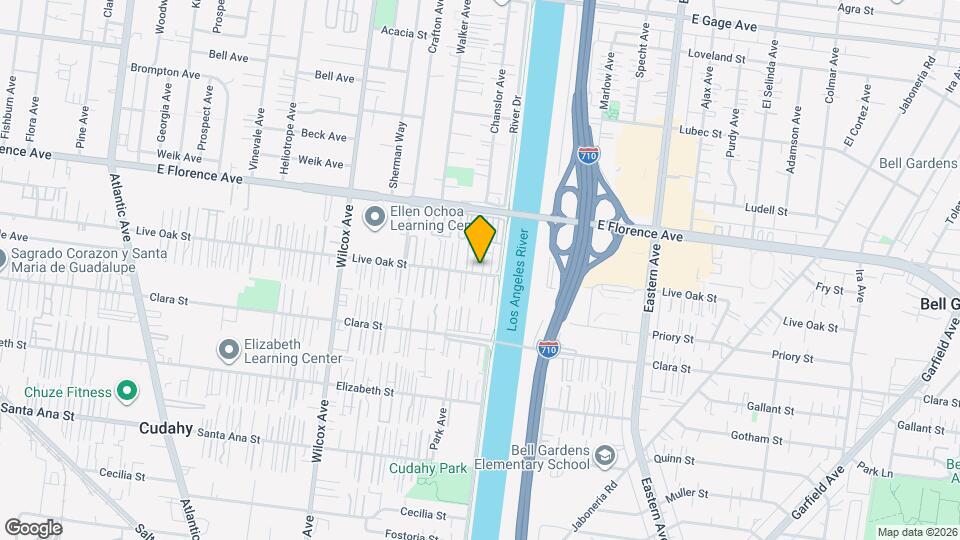 5301 Live Oak St Map and Location Details