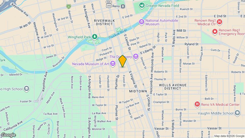 480 S Sierra St Map and Location Details