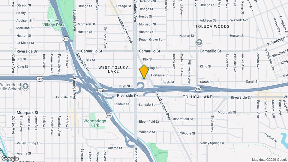 10926 Hortense Street Map and Location Details