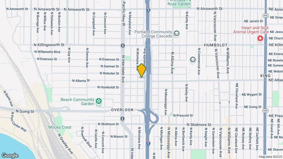 1215 N Alberta St Map and Location Details
