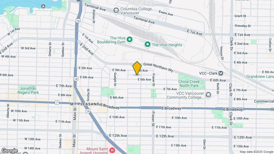555 E 6th Ave Map and Location Details