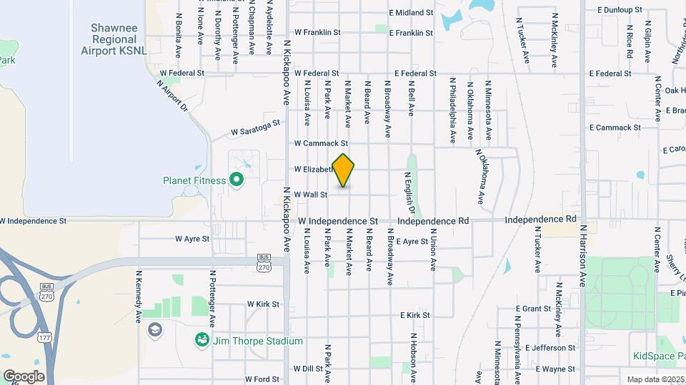 1602 N Market Ave Map and Location Details