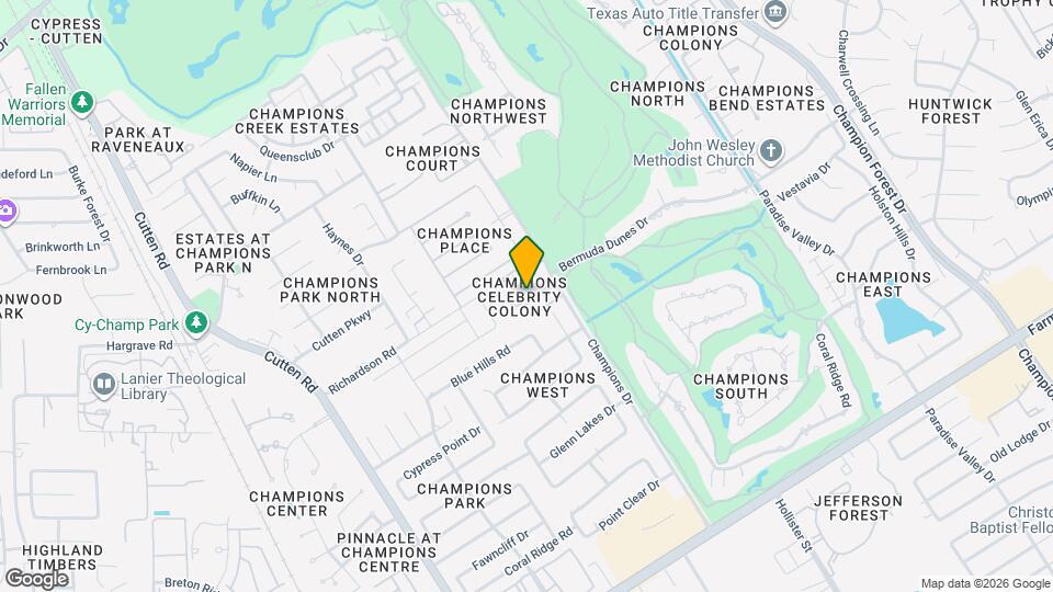 19 Champions Colony W Map and Location Details