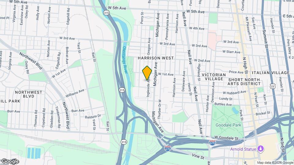 953 Ingleside Ave Map and Location Details