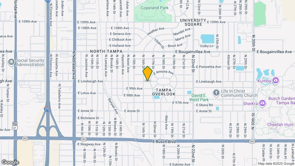 1607 E Linebaugh Ave. Map and Location Details