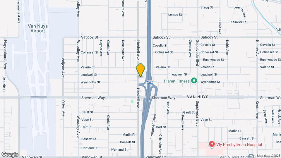 7310 Haskell Ave Map and Location Details