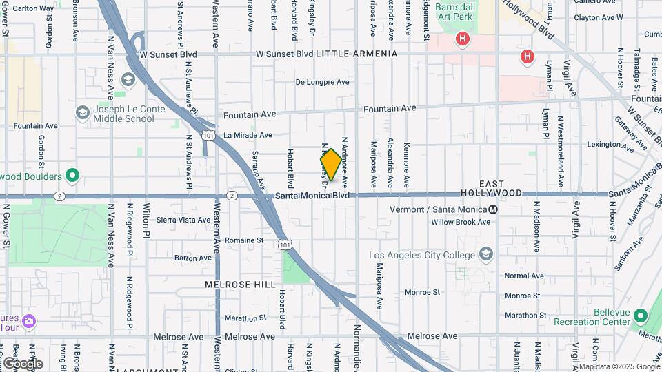 1112 N Kingsley Dr Map and Location Details
