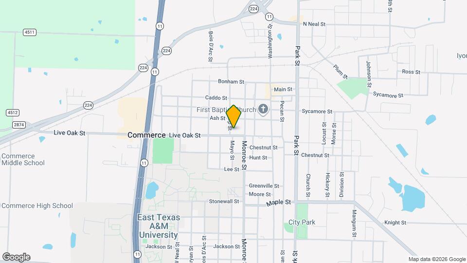 1512 Live Oak St Map and Location Details