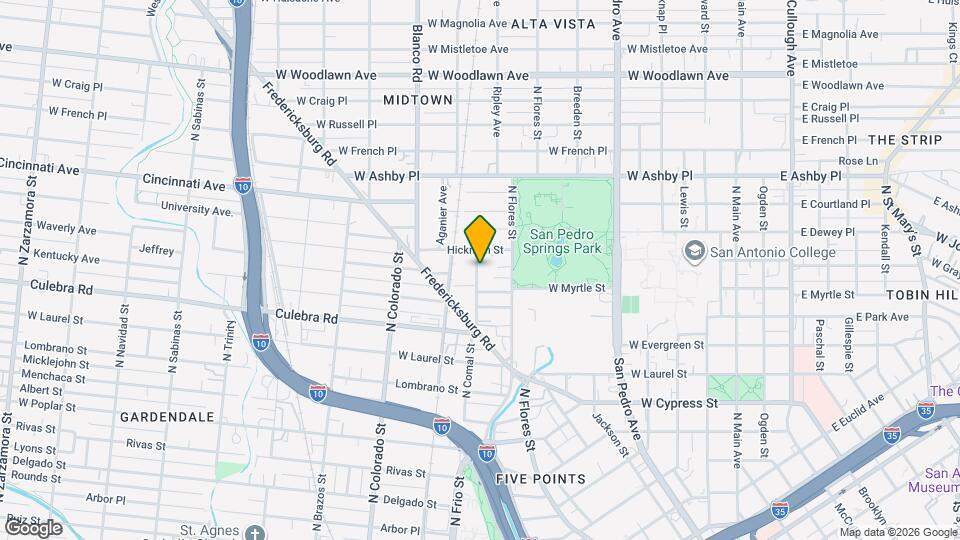 1820 N Comal Mapa y Detalles de la Ubicación