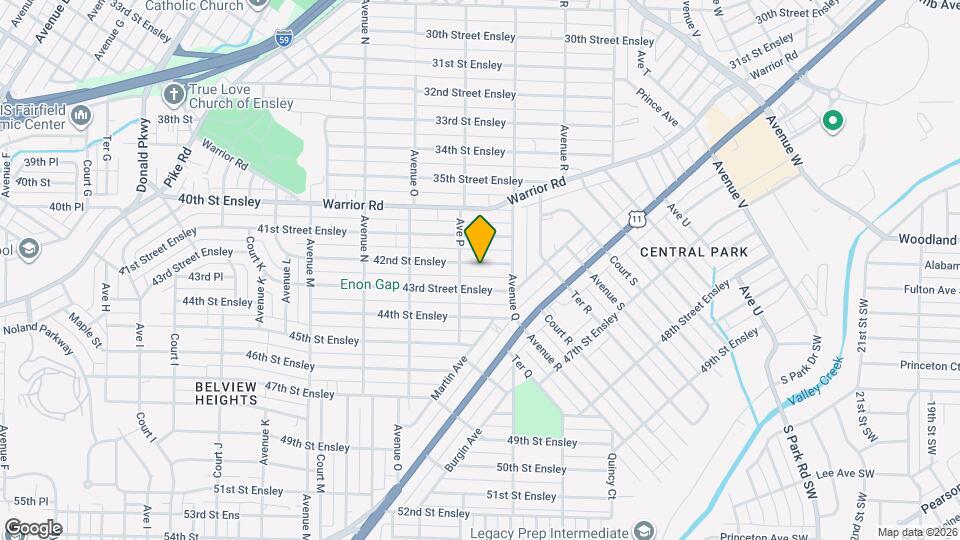 1617 42nd St Ensley Map and Location Details