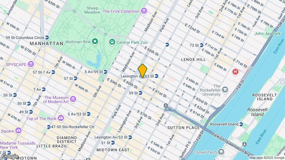 129 E 61st St Mapa y Detalles de la Ubicación