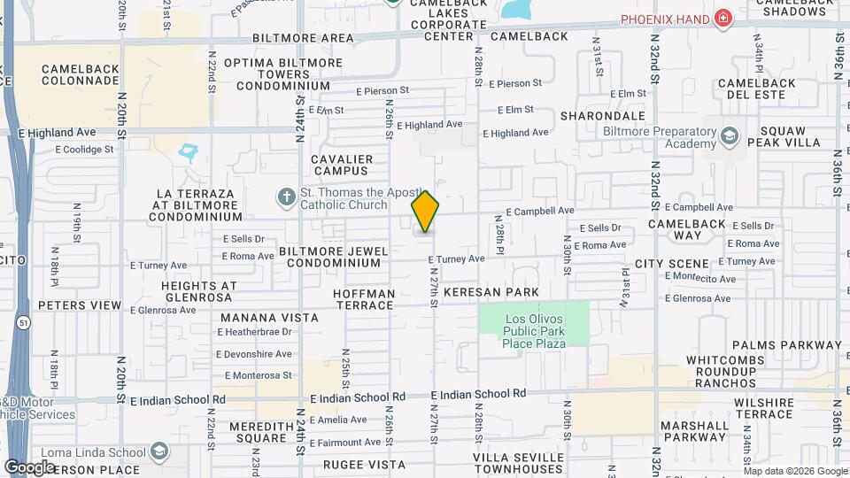 2638 E Roma Ave, Unit 2-63 Inglewood Place, Whi Map and Location Details