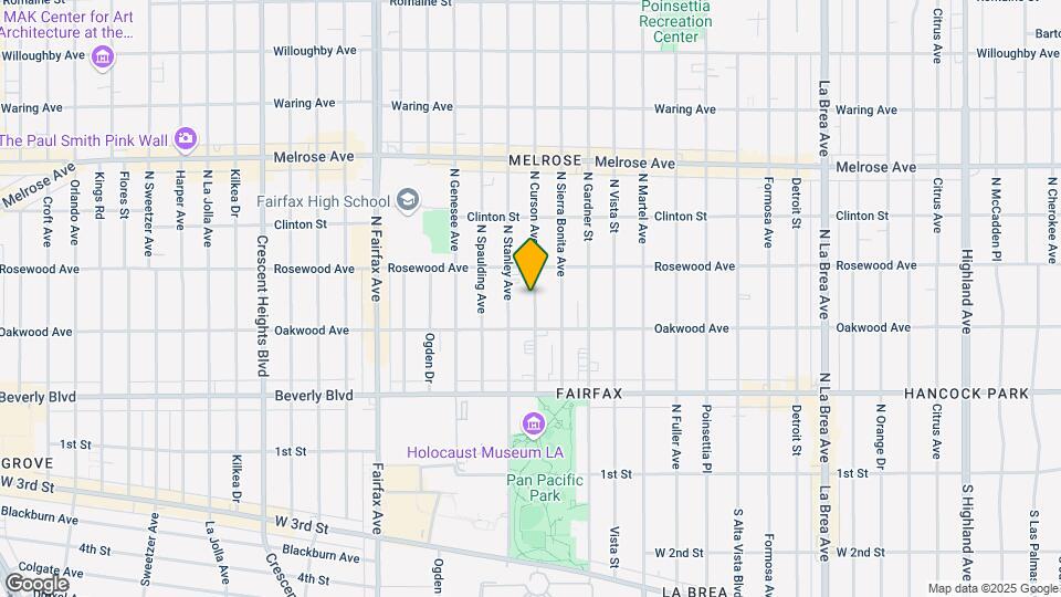 435 N Curson Ave Mapa y Detalles de la Ubicación