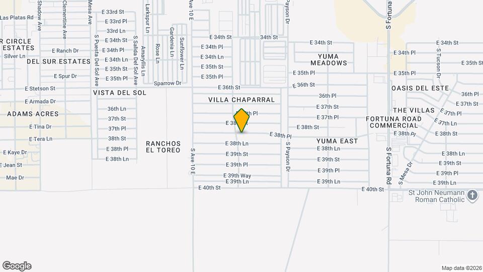 10313 E 38th Pl Map and Location Details