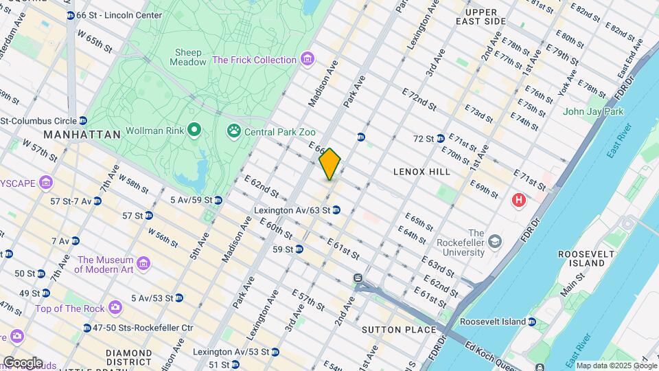 133 E 64th St Map and Location Details