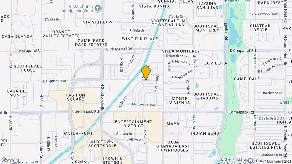 7507 E Highland Ave Mapa y Detalles de la Ubicación