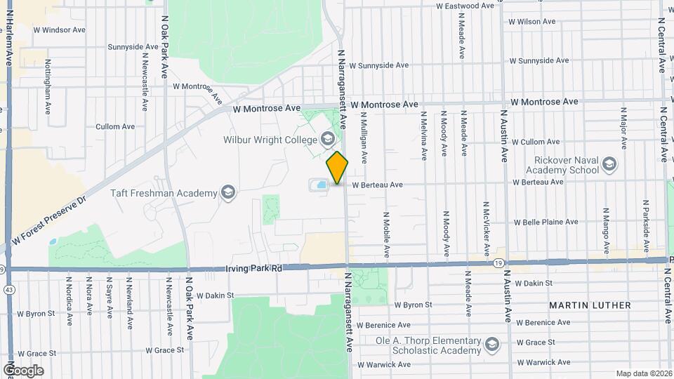 6401 W Berteau Ave Map and Location Details