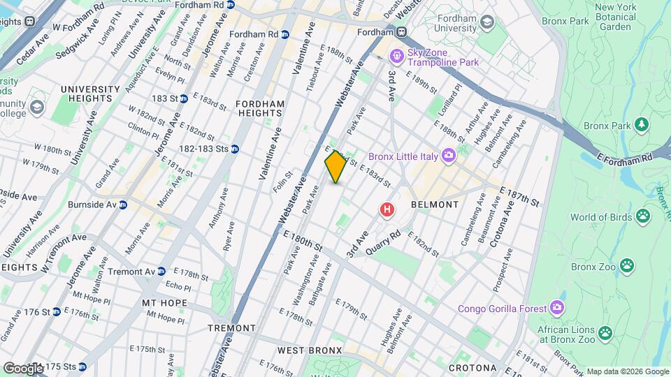 EAST 182 STREET, Unit 2 Map and Location Details