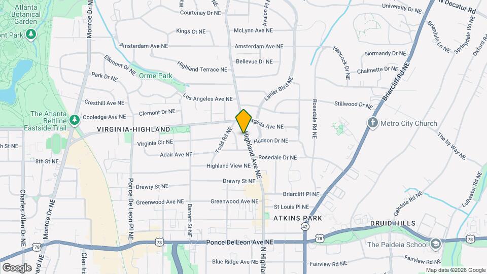 974 N Highland Ave NE, Unit 2 Mapa y Detalles de la Ubicación