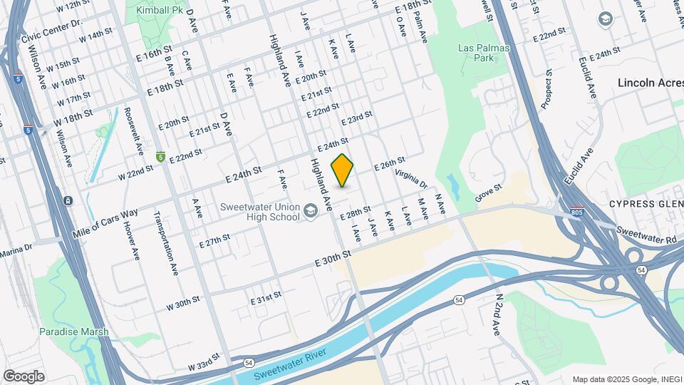 2641 Highland Ave Map and Location Details