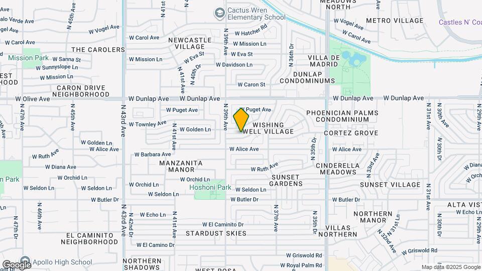 3816 W Townley Ave Mapa y Detalles de la Ubicación