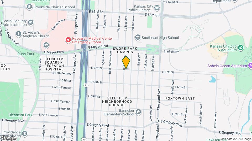 6701 College Ave Map and Location Details