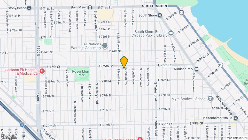 7516 S Paxton Ave, Unit Garden Unit Mapa y Detalles de la Ubicación