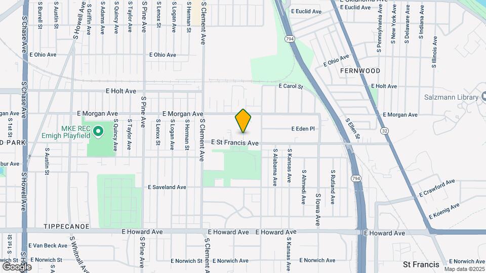 1414-1420 E Warnimont Ave Map and Location Details