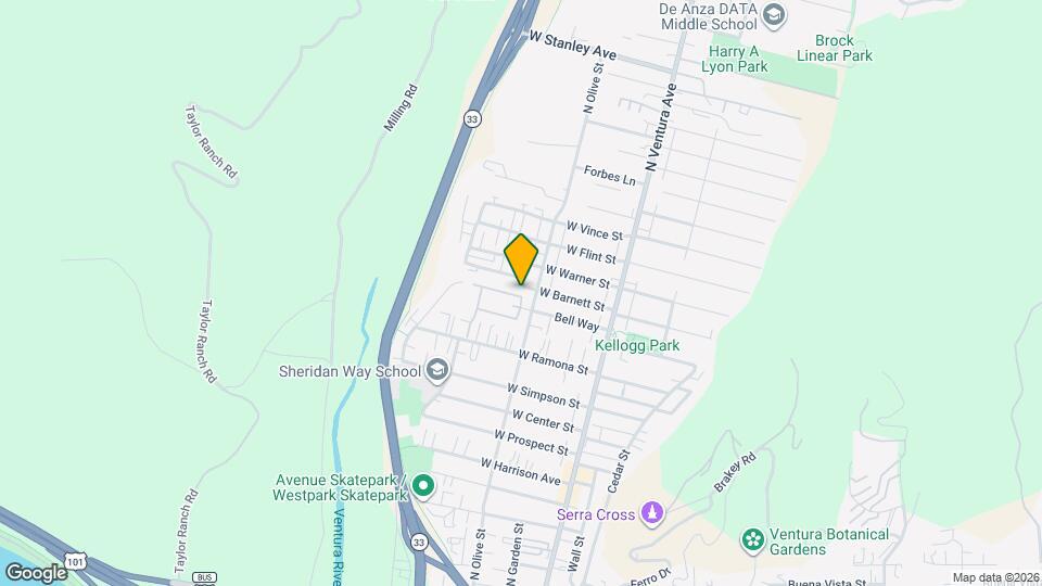221 Rosewood St Map and Location Details