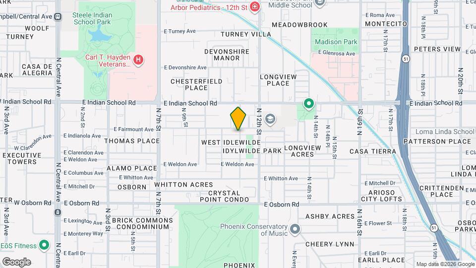 3838 North 11th St Map and Location Details
