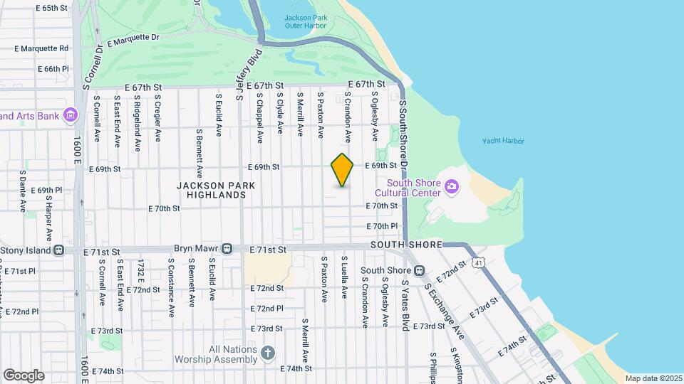 6936 S Crandon Ave-Unit -1S-6936 Map and Location Details