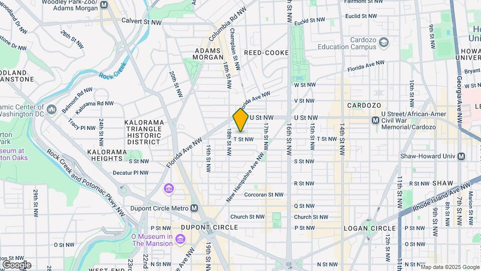 1747 T St NW Mapa y Detalles de la Ubicación