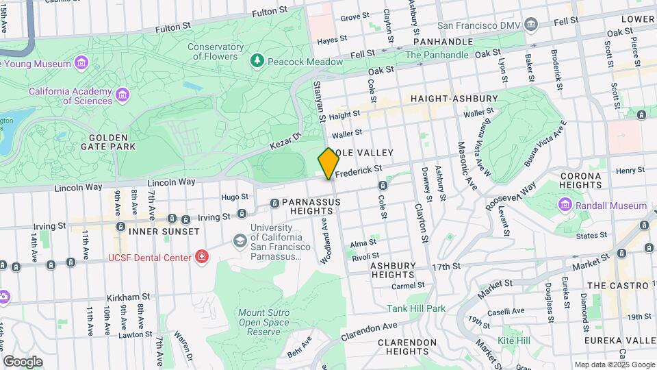 929 Stanyan St Mapa y Detalles de la Ubicación