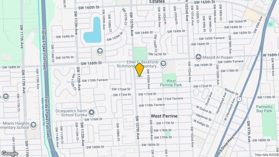 10611 SW 170th Ter Mapa y Detalles de la Ubicación