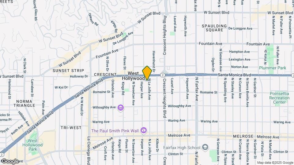1037 N La Jolla Ave Map and Location Details