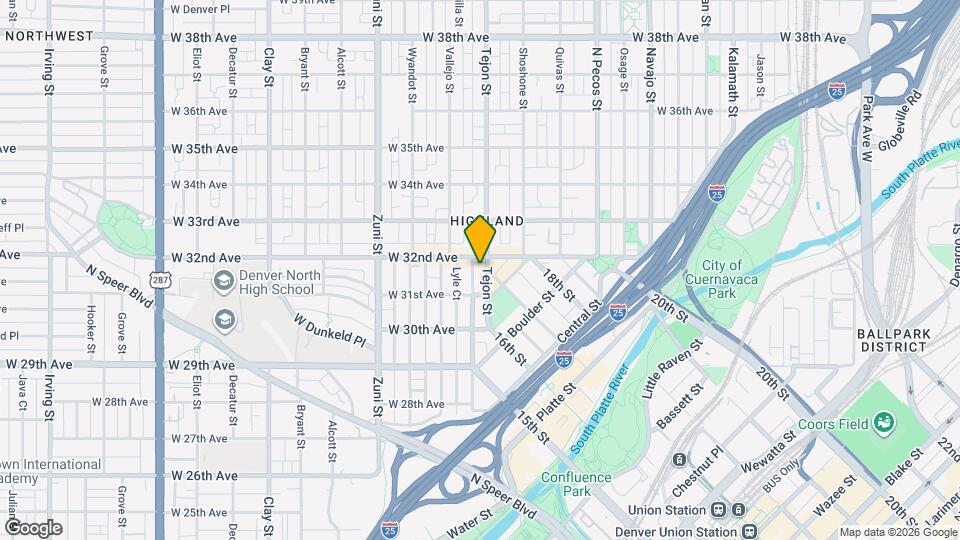 3135 Tejon St Mapa y Detalles de la Ubicación