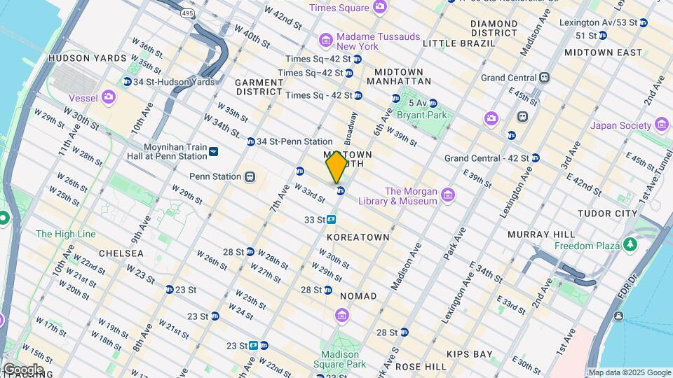 115 E 34th St Map and Location Details