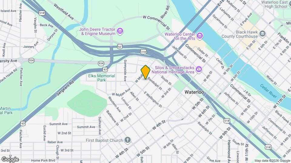 714 W 1st St Map and Location Details