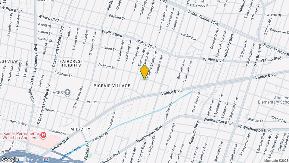 1607 S Sierra Bonita Ave, Unit 1607 Map and Location Details
